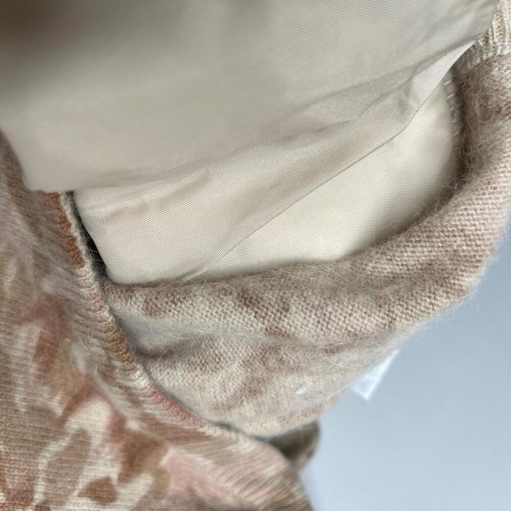 Vintage Christian Dior Womens Knit Sweater Beige Floral Button Angora Wool - Picture 7 of 10
